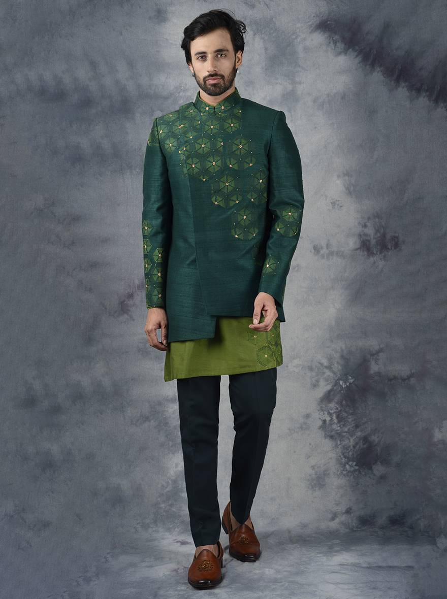 Festive Plain Mint Green Terry Rayon Mens Jodhpuri Suit at Rs 9995 in Mumbai